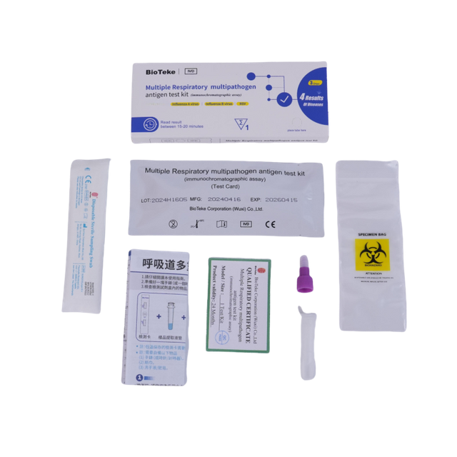 Bioteke 4 в 1 Covid-19, грип A+B, RSV Antigen Rast Test Kit